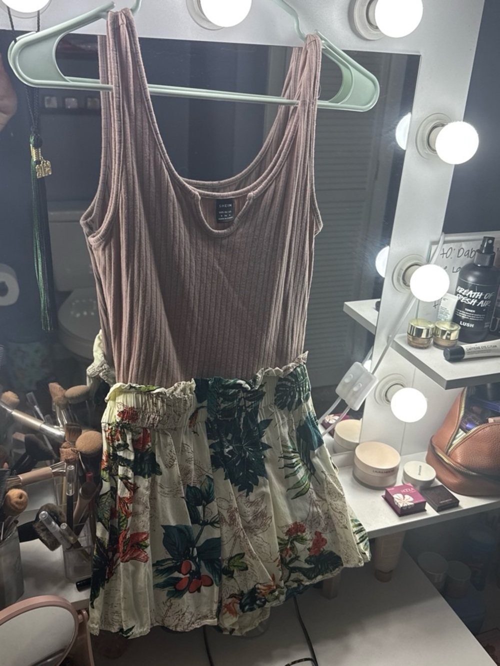 SHEIN Ribbed Tank Top — Mauve Taupe